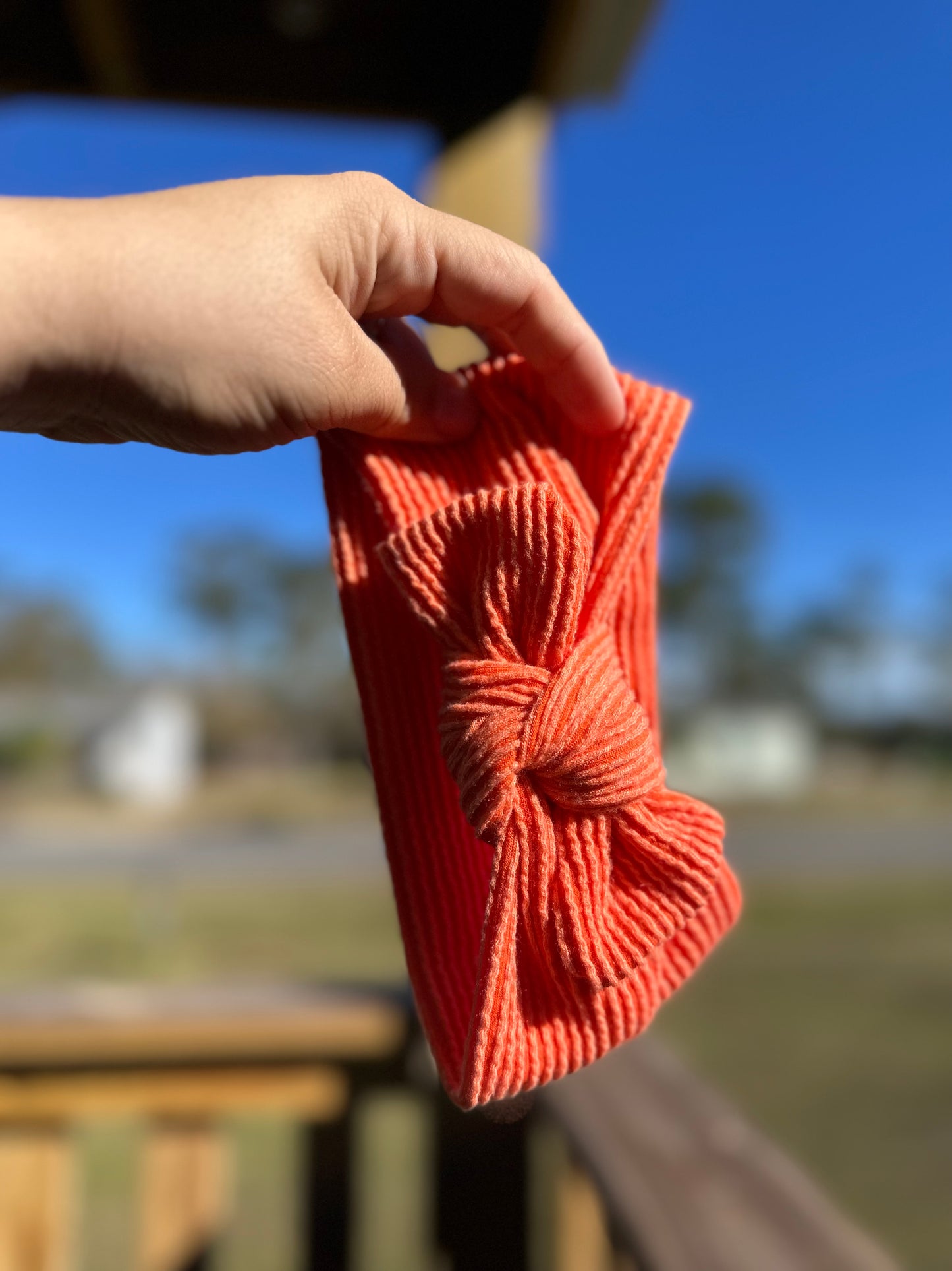 Tangy Tangerine CHILD FAUX BOW